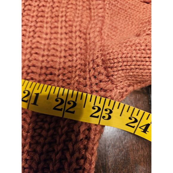 Moon & Madison Cropped Bubble Sleeve Chunky Knit Sweater Terracotta Size XS - Picture 8 of 9